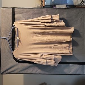 Cute 3/4 Sleeve Tan Top